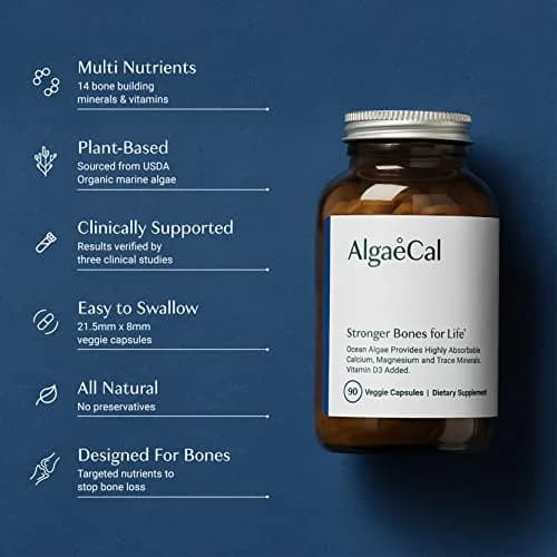 ALGAECAL Plant Based Calcium Supplement for Bone Strength, 90 Caps | Organic Red Algae Calcium & D3 for Bone Support thumbnail 6