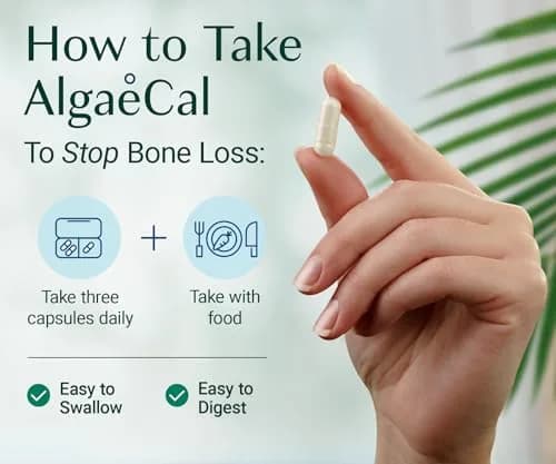 ALGAECAL Plant Based Calcium Supplement for Bone Strength, 90 Caps | Organic Red Algae Calcium & D3 for Bone Support thumbnail 4