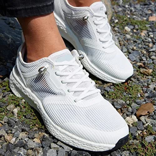 anan520 Tieless Elastic Shoe Laces | No Tie Slip-On Support for Kids & Adults, White thumbnail 4