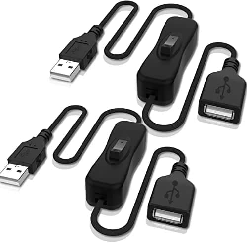 ANDTOBO USB Extension Cable with On/Off Switch, 2 Pack, 100cm (3.3ft) | Adds Convenient Control to USB Devices thumbnail 1