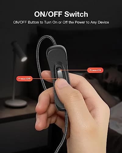 ANDTOBO USB Extension Cable with On/Off Switch, 2 Pack, 100cm (3.3ft) | Adds Convenient Control to USB Devices thumbnail 3