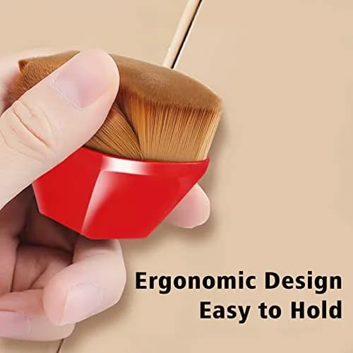 Daubigny Foundation Brush 60mm Red | Flawless Makeup Application with Protective Case thumbnail 4