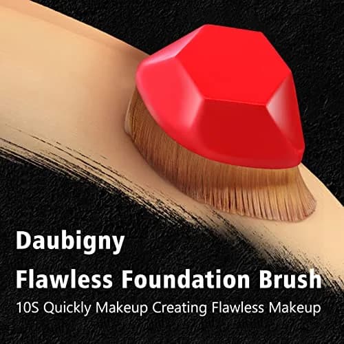 Daubigny Foundation Brush 60mm Red | Flawless Makeup Application with Protective Case thumbnail 5