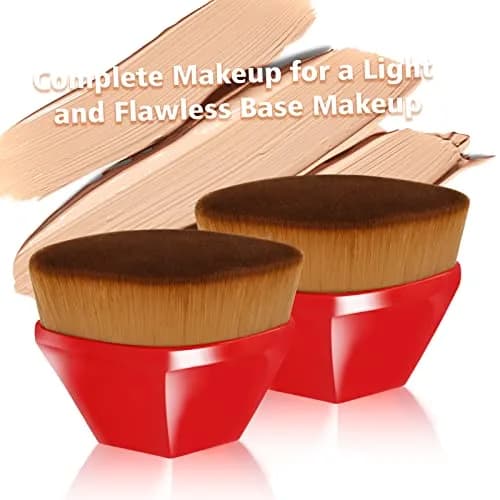 Daubigny Foundation Brush 60mm Red | Flawless Makeup Application with Protective Case thumbnail 6