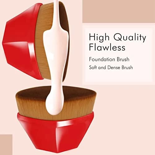 Daubigny Foundation Brush 60mm Red | Flawless Makeup Application with Protective Case thumbnail 3