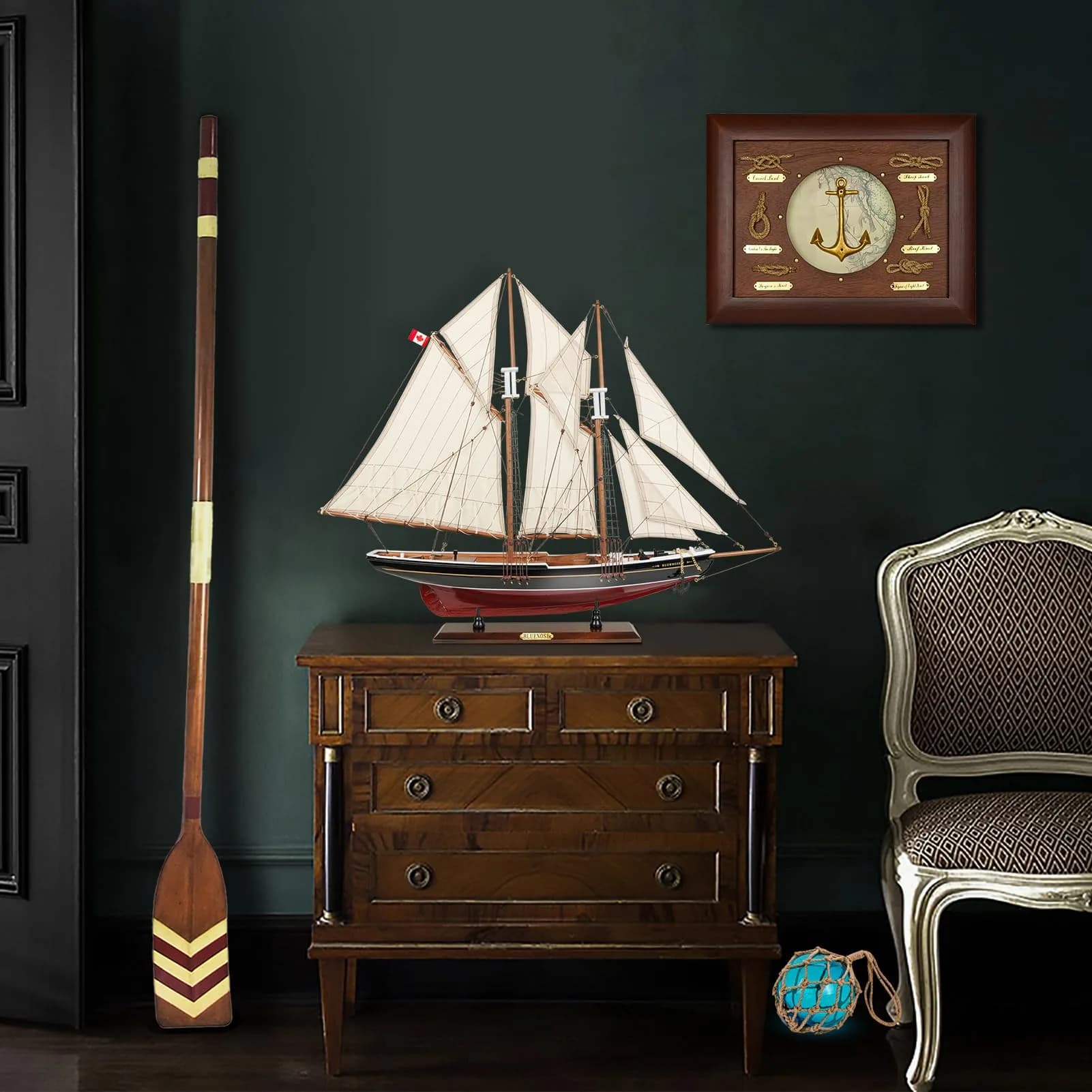 SAILINGSTORY Bluenose 1/60 Scale Wooden Sailboat Model Ship Replica Large | 82 cm (32" L) Nautical Display - view 6