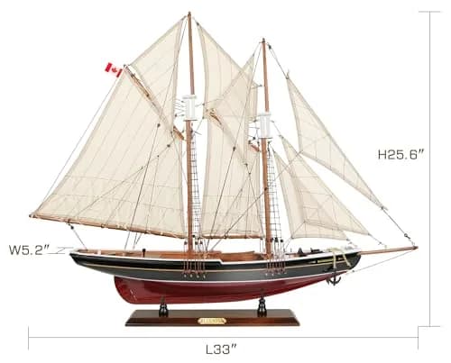 SAILINGSTORY Bluenose 1/60 Scale Wooden Sailboat Model Ship Replica Large | 82 cm (32" L) Nautical Display thumbnail 2