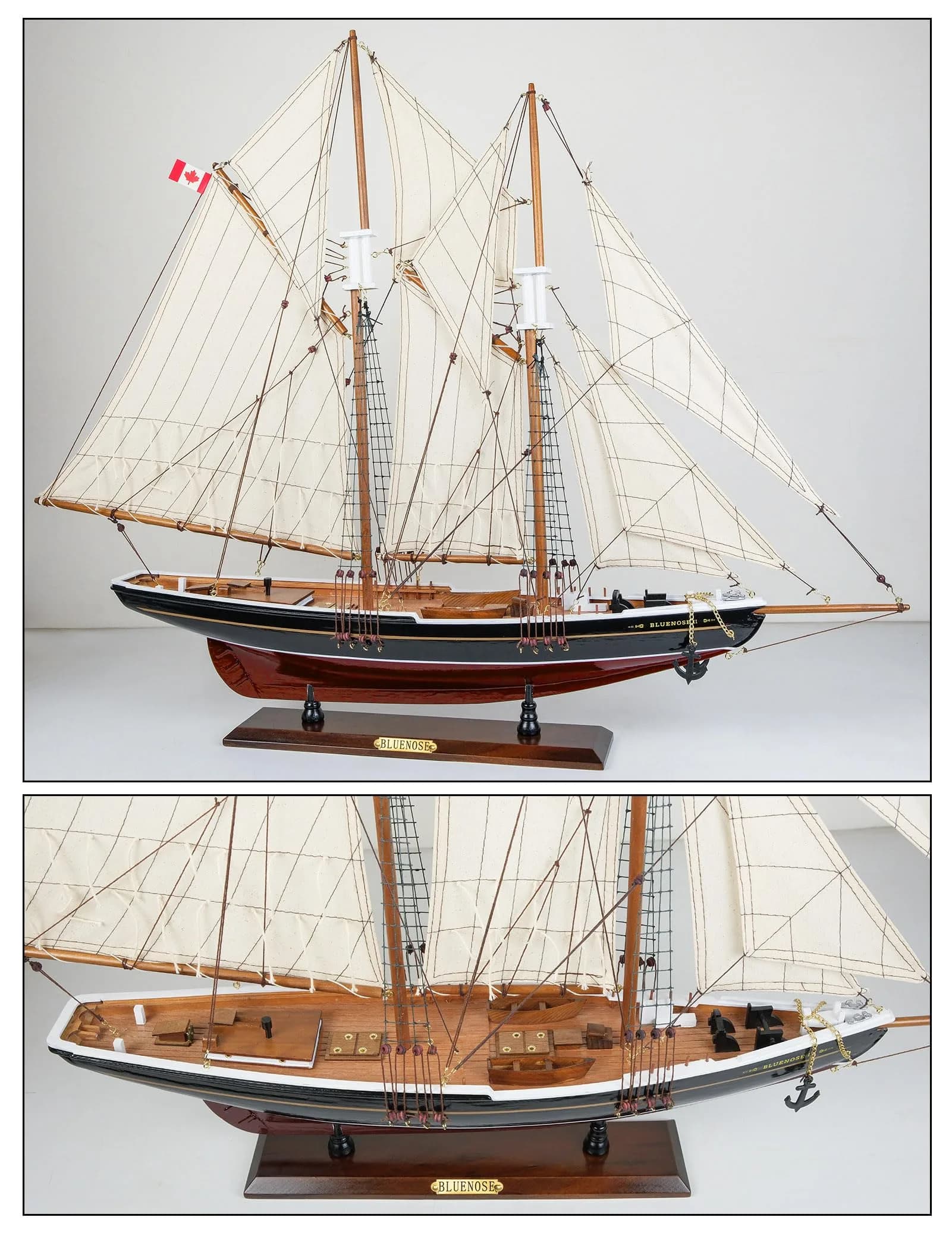 SAILINGSTORY Bluenose 1/60 Scale Wooden Sailboat Model Ship Replica Large | 82 cm (32" L) Nautical Display - view 3