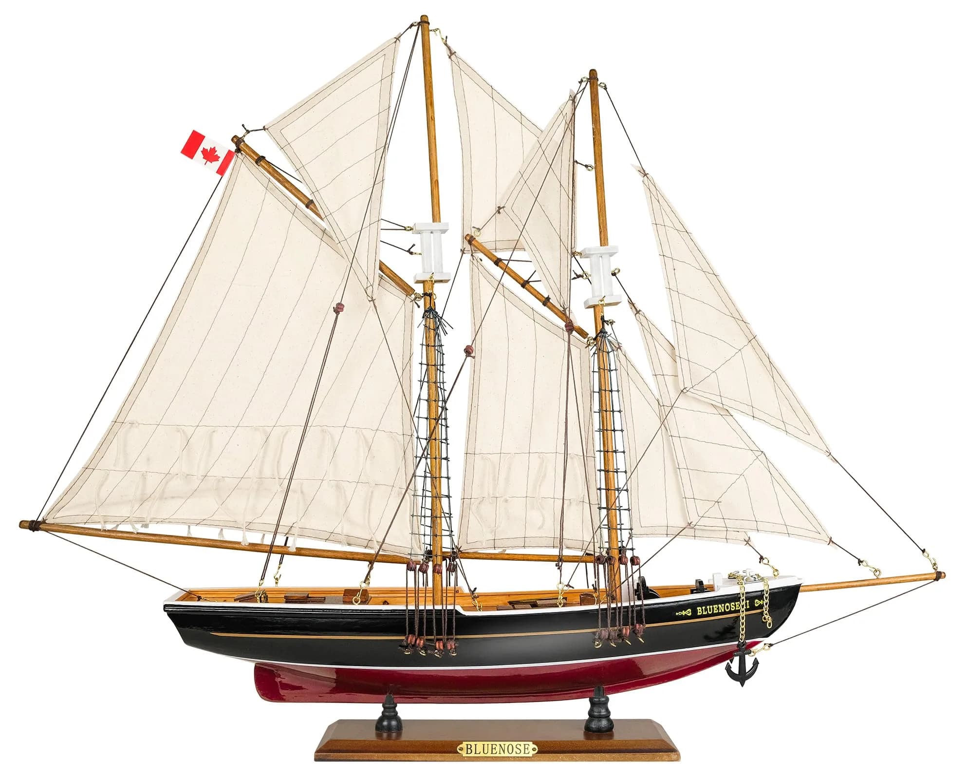 SAILINGSTORY Bluenose Wooden Sailboat Model Ship 67.3cm (26.5"L x 3.95"W x 21.25"H) | Historical Nautical Decor - main product image