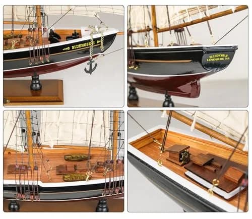 SAILINGSTORY Bluenose Wooden Sailboat Model Ship 67.3cm (26.5"L x 3.95"W x 21.25"H) | Historical Nautical Decor thumbnail 4