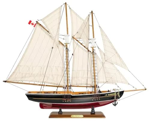 SAILINGSTORY Bluenose Wooden Sailboat Model Ship 67.3cm (26.5"L x 3.95"W x 21.25"H) | Historical Nautical Decor thumbnail 1