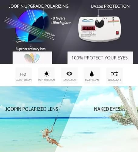 Joopin B19-Blue Leopard/Black Oversized Butterfly Sunglasses for Women with Polarized UV400 Protection thumbnail 4