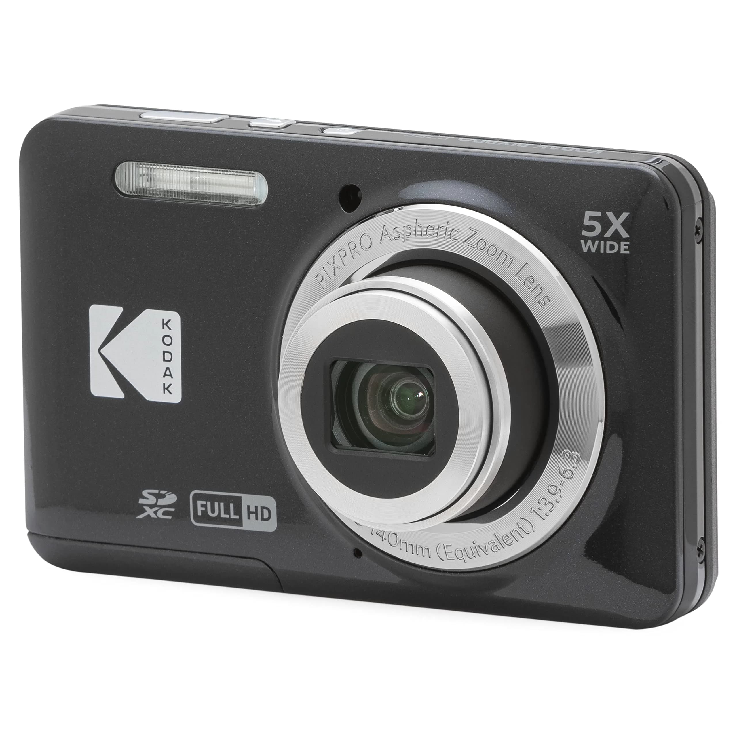 KODAK PIXPRO FZ55 Black Digital Camera - 16MP, 5X Optical Zoom, 1080p HD Video - main product image