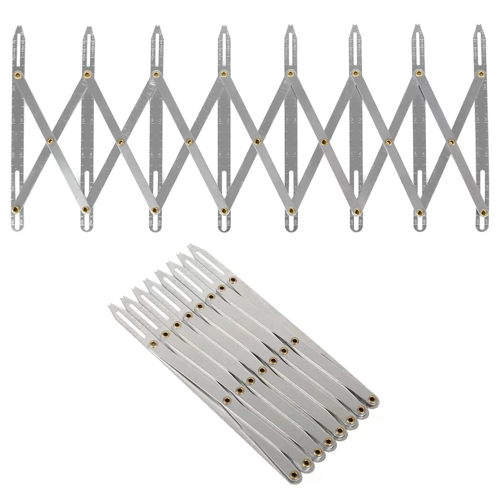 TVlifams Expanding Sewing Gauge, Aluminum, 6.3 x 3 inch | Adjustable Button Spacer Tool for Quilting & Crafts - main product image