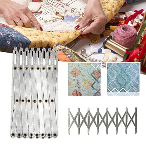 TVlifams Expanding Sewing Gauge, Aluminum, 6.3 x 3 inch | Adjustable Button Spacer Tool for Quilting & Crafts thumbnail 2
