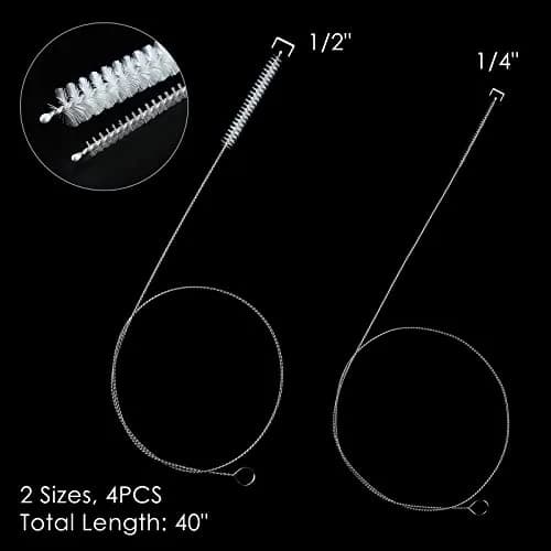 FOLUNUE 40-inch Cleaning Brush Set (4PCS) | Flexible Stainless Steel Handle for Straws, Drains, and Tubes thumbnail 7