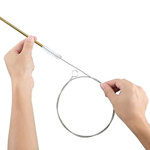 FOLUNUE 40-inch Cleaning Brush Set (4PCS) | Flexible Stainless Steel Handle for Straws, Drains, and Tubes thumbnail 2