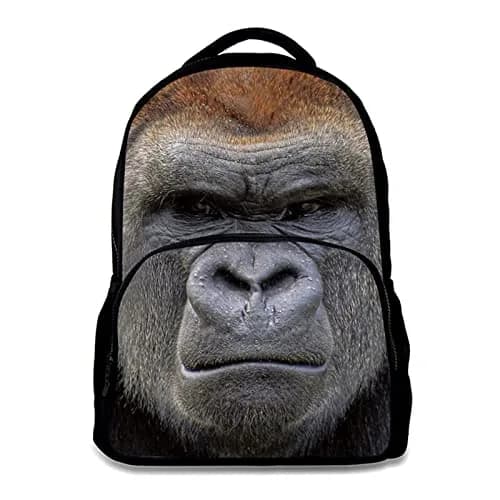 ENDUO DESIGN Animal Backpack King Kong 17 Inch Water-Resistant School Bag for Teenagers & Adults thumbnail 1