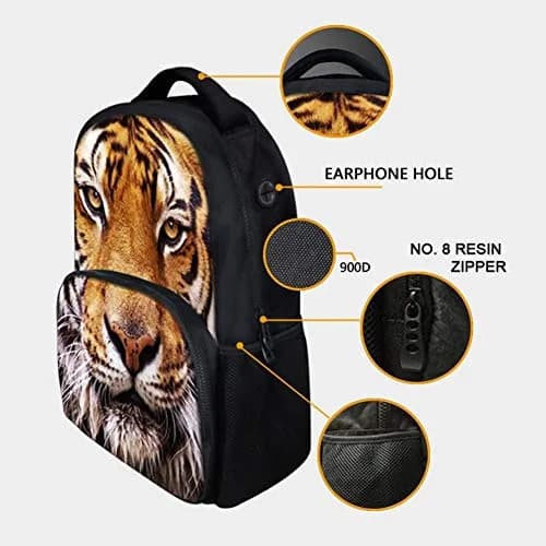 ENDUO DESIGN Animal School Bag Leopard School College Backpack 17 Inch | Durable Water-Resistant Polyester thumbnail 5
