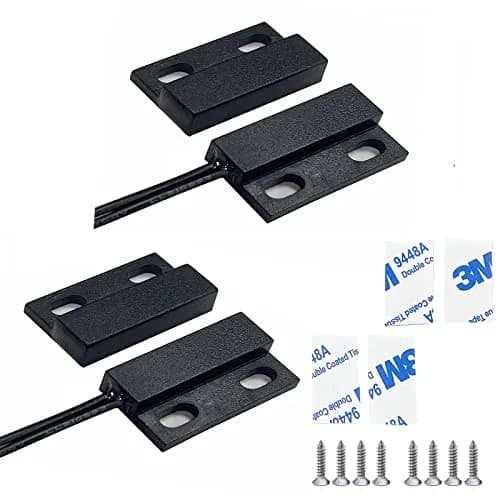 AOAUTO Magnetic Reed Switch 23mm x 14mm x 6mm | Normally Open Wired Door Sensor 2-Pack thumbnail 1