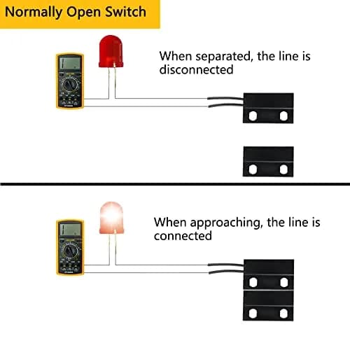 AOAUTO Magnetic Reed Switch 23mm x 14mm x 6mm | Normally Open Wired Door Sensor 2-Pack thumbnail 2