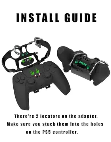EXknight Leverback FPS Mechanical Paddles Attachment for PS5 Controller | Ergonomic Back Buttons (Black) thumbnail 2