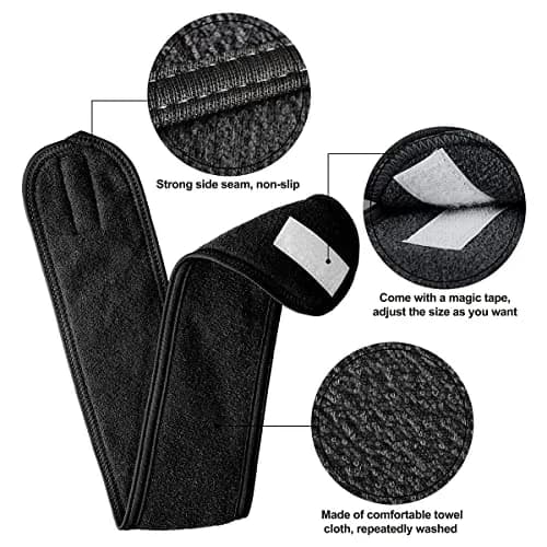 Denfany Soft Terry Cloth Spa Headband | Adjustable & Absorbent for Face Washing, Yoga, Makeup Removal thumbnail 3