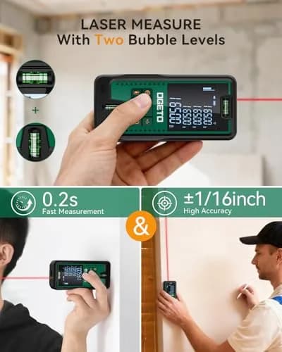 Ogeto Laser Distance Meter 165ft (50m) with Dual Bubble Levels & Pythagorean Mode | Accurate Digital Measuring Tool thumbnail 2