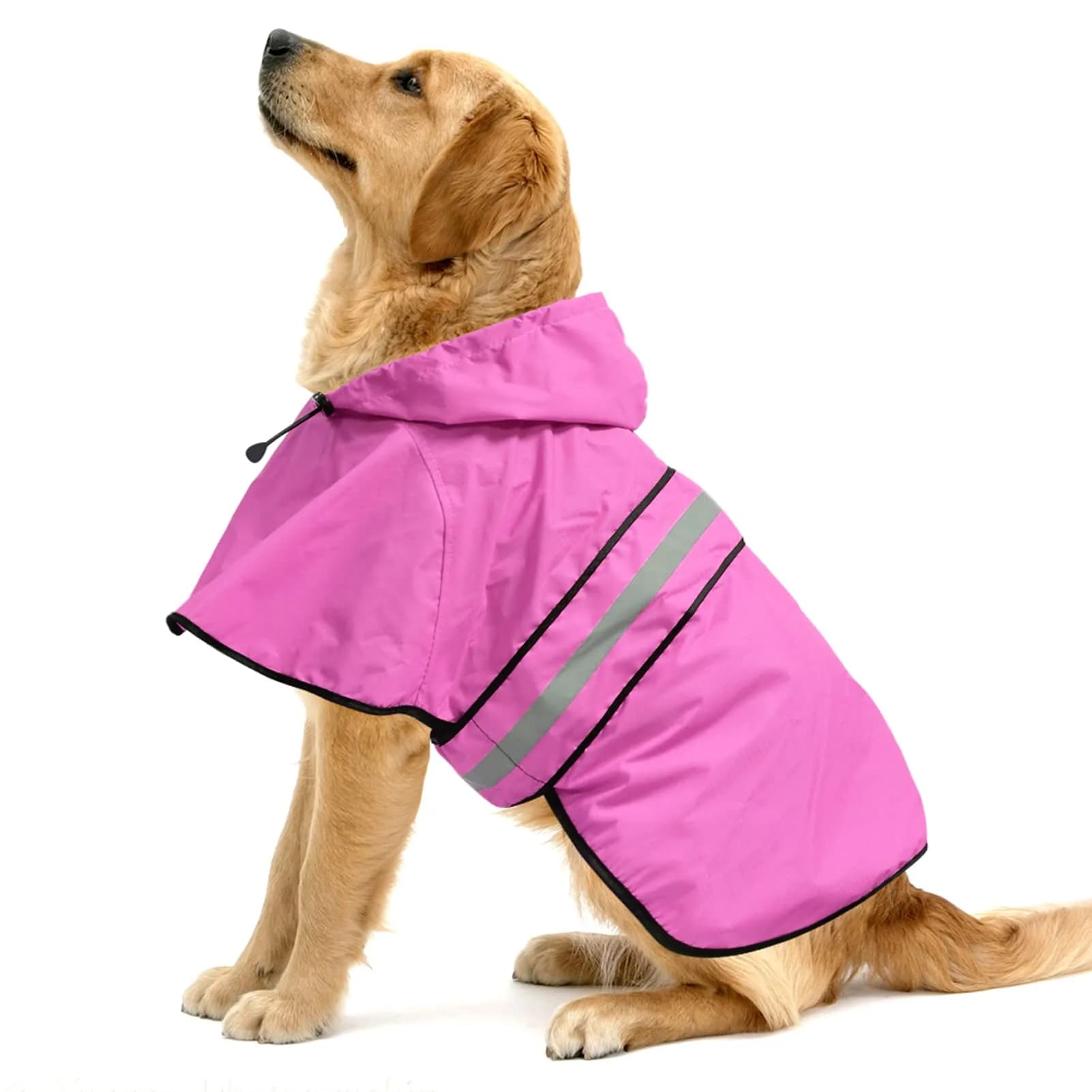 Ezierfy Reflective Dog Rain Coat - Waterproof Adjustable Pet Rain Jacket, Lightweight Dog Hooded Poncho Raincoat for Large Dogs | Safety & Comfort thumbnail 1