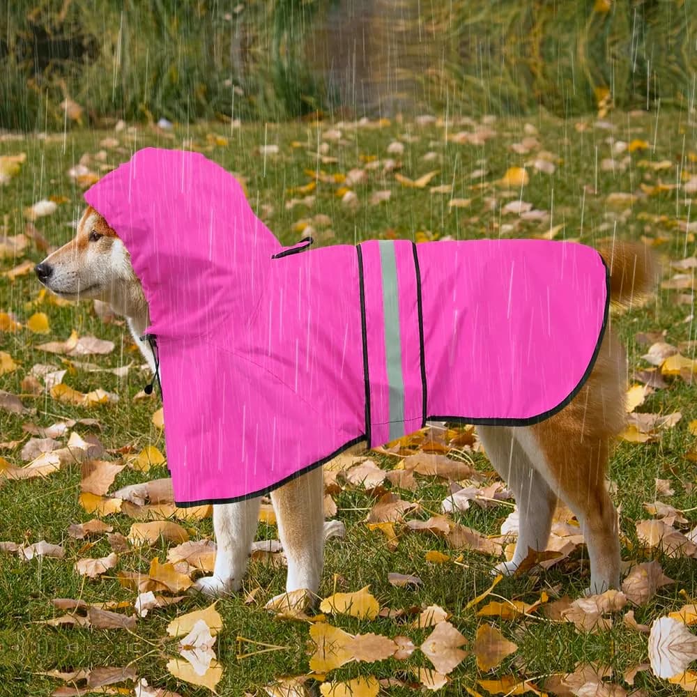 Ezierfy Reflective Dog Rain Coat - Waterproof Adjustable Pet Rain Jacket, Lightweight Dog Hooded Poncho Raincoat for Large Dogs | Safety & Comfort thumbnail 5