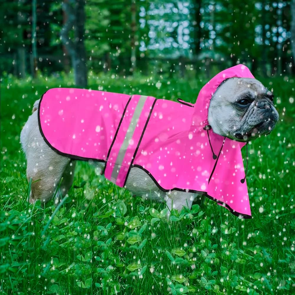 Ezierfy Reflective Dog Rain Coat - Waterproof Adjustable Pet Rain Jacket, Lightweight Dog Hooded Poncho Raincoat for Large Dogs | Safety & Comfort thumbnail 2