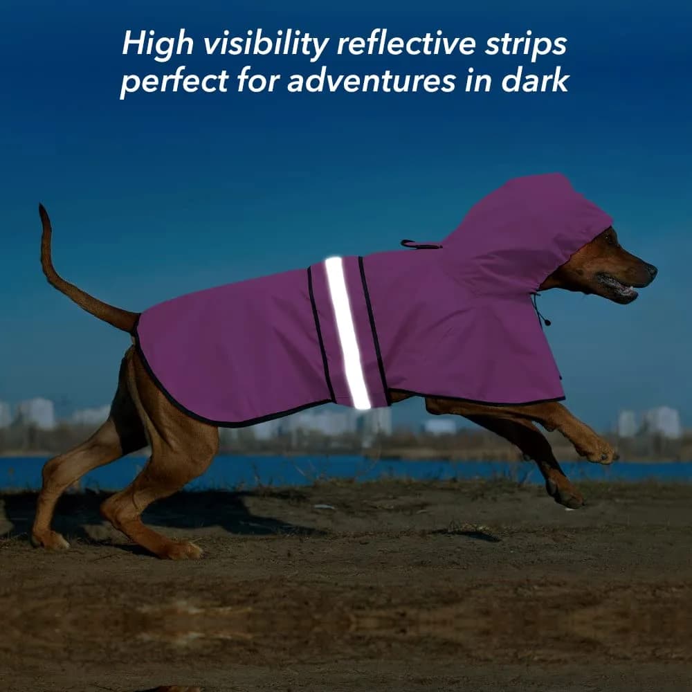 Ezierfy Reflective Dog Rain Coat - Waterproof Adjustable Pet Rain Jacket, Lightweight Dog Hooded Poncho Raincoat for Large Dogs | Safety & Comfort thumbnail 3