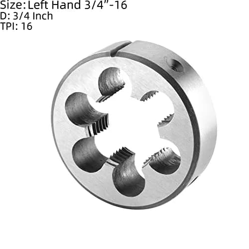 Burkit 3/4"-16 UNF Left Hand Tap and Die Set | High-Speed Steel Tap, Alloy Steel Die thumbnail 3