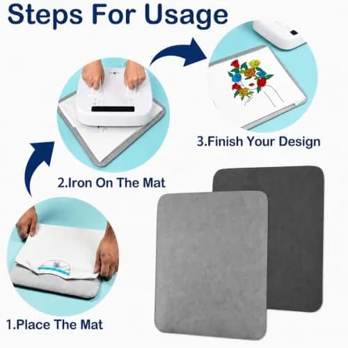 HTVRONT Heat Press Mat 11.5"x11.5" | Double-Sided Flame Retardant Craft Pad thumbnail 6