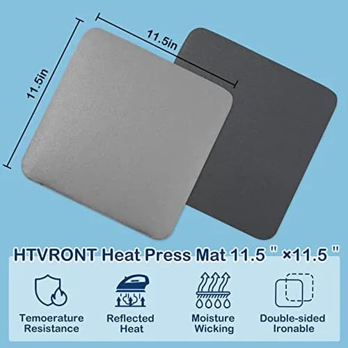 HTVRONT Heat Press Mat 11.5"x11.5" | Double-Sided Flame Retardant Craft Pad thumbnail 2