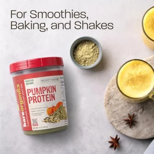 BareOrganics Pumpkin Protein Powder, 12 oz – Non-GMO & Vegan – Gluten Free | Natural plant protein with antioxidants, gluten-free, vegan-friendly, imported from USA thumbnail 4