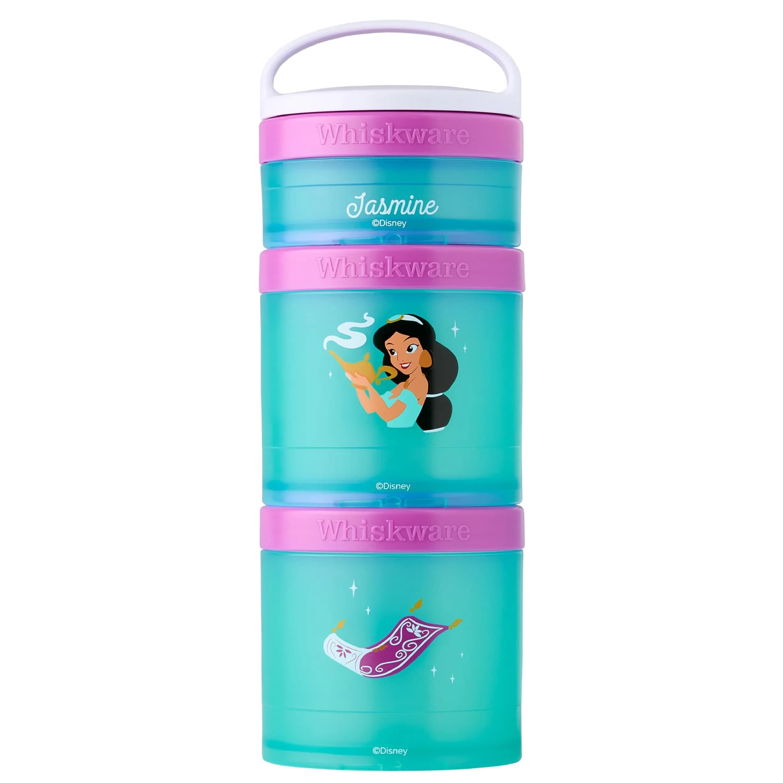 Whiskware Disney Princess Aladdin Stackable Snack Containers 3-Pack | BPA-Free & Dishwasher Safe