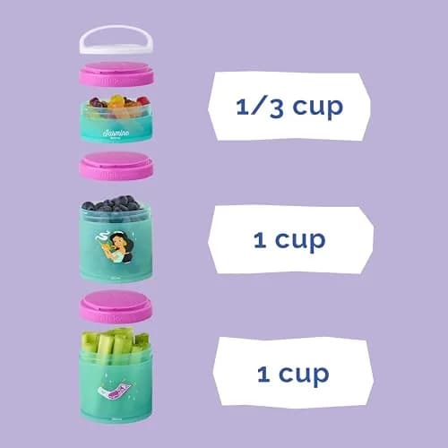 Whiskware Disney Princess Aladdin Stackable Snack Containers 3-Pack | BPA-Free & Dishwasher Safe thumbnail 4
