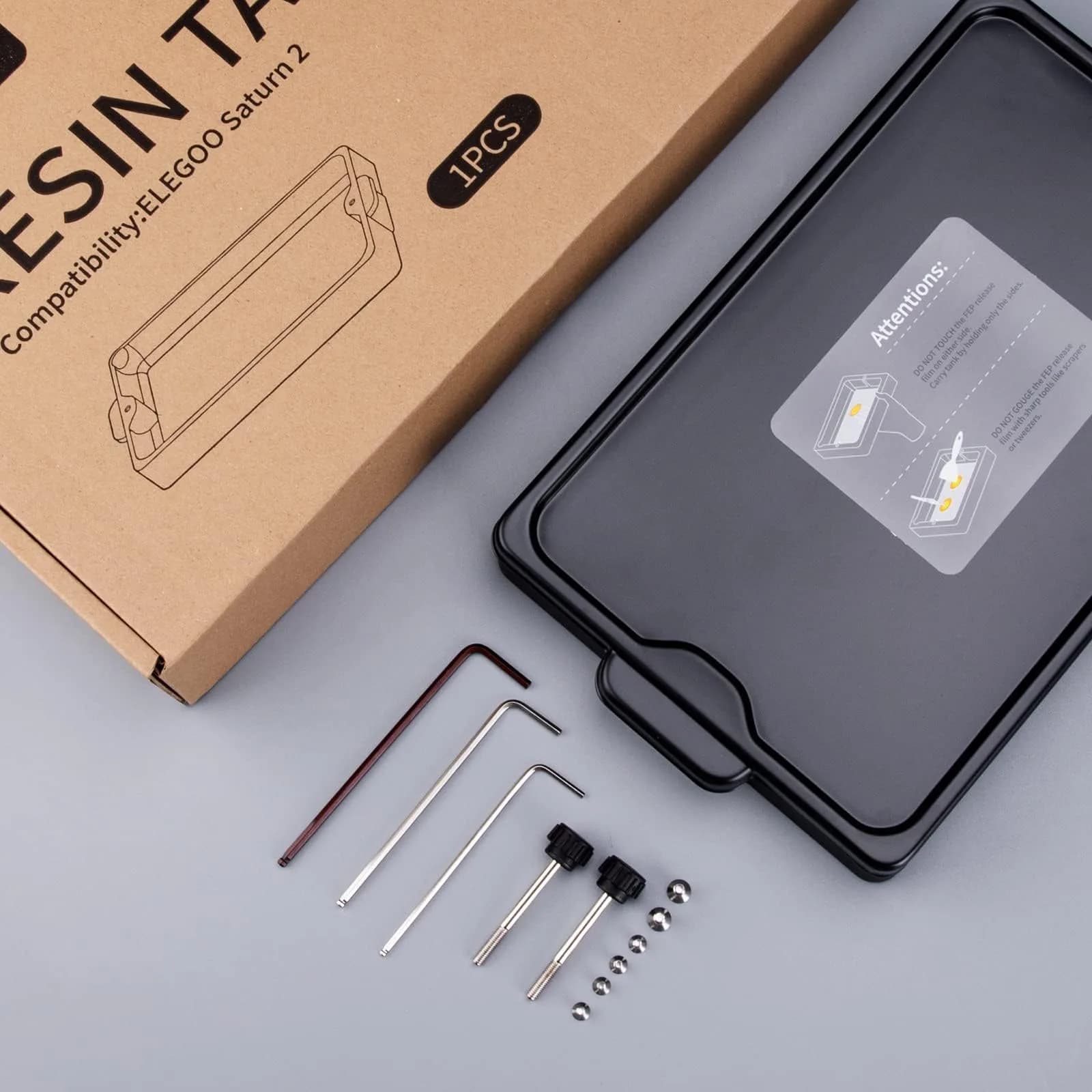 ELEGOO Metal Resin Tank Saturn 2/ Saturn 3 3D Printer Accessory | 292.8x172.4x33mm (10.61 kg) - view 2