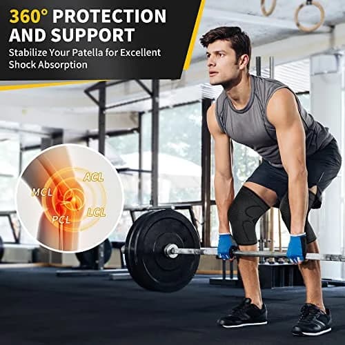 CAMBIVO 2 Pack Knee Brace Compression Sleeve Support | Black, Small (2 Pairs) thumbnail 6