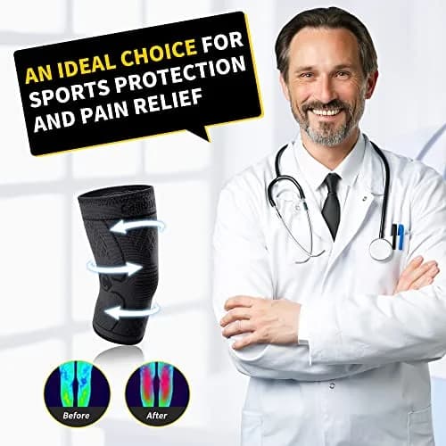 CAMBIVO 2 Pack Knee Brace Compression Sleeve Support | Black, Small (2 Pairs) thumbnail 2