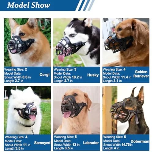 BARKLESS Dog Muzzle Basket Anti Biting Chewing Medium Large | All-round Snout Protection thumbnail 3
