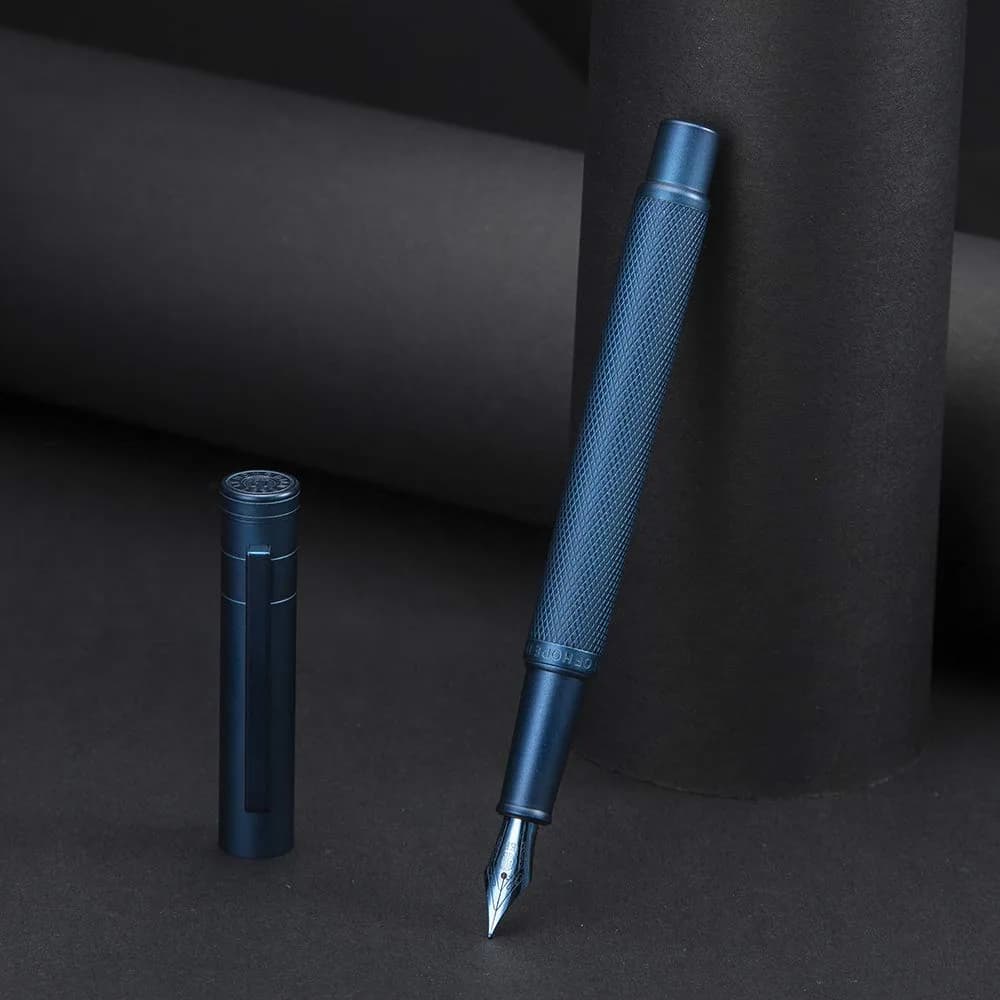 Asvine 1851 Dark Blue Forest Fountain Pen Medium Nib 13.8cm (5.43in) | Smooth Ink Flow for Students - view 4