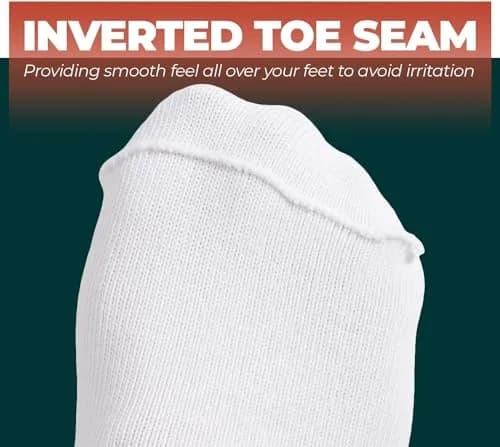 FORTIVO Extra Wide Socks for Swollen Feet | Diabetic Hospital Socks for Men & Women, Non Slip, 2 Pairs, 30" thumbnail 4