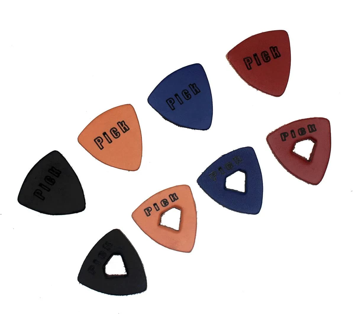 TUOREN Soft Leather Ukulele Picks 8 Pack | Produces Richer Warmer Tone for Ukulele Guitar Bass — Blue,Multicolor