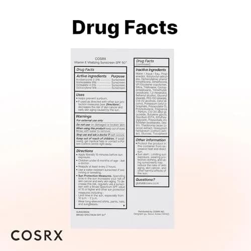 COSRX Vitamin E Sunscreen SPF 50 | Natural Glow, Oily Skin, 1.69 fl oz thumbnail 7