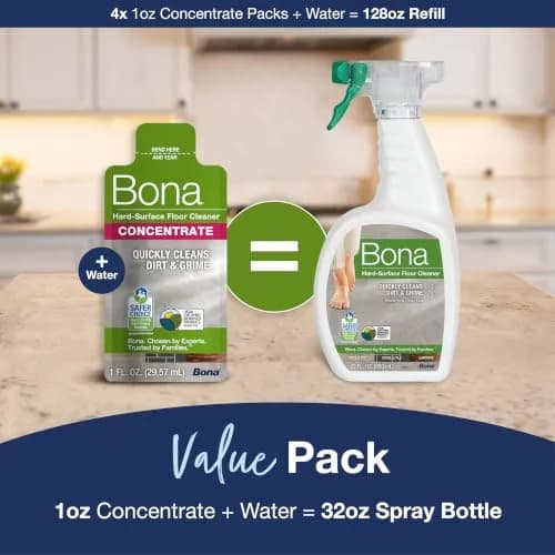 Bona Multi-Surface Floor Cleaner Concentrate 1 fl oz (29.57 ml) 4-Pack | pH Neutral Formula for Stone, Tile, Laminate, Vinyl Floors thumbnail 9