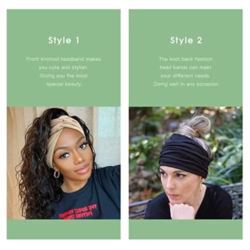 Tobeffect 7'' Extra Wide Headbands for Women, Large Thick Turban Head Wrap, Non Slip Workout Hair Accessories, 6 Pack | Boho Style, Breathable Polyester thumbnail 4