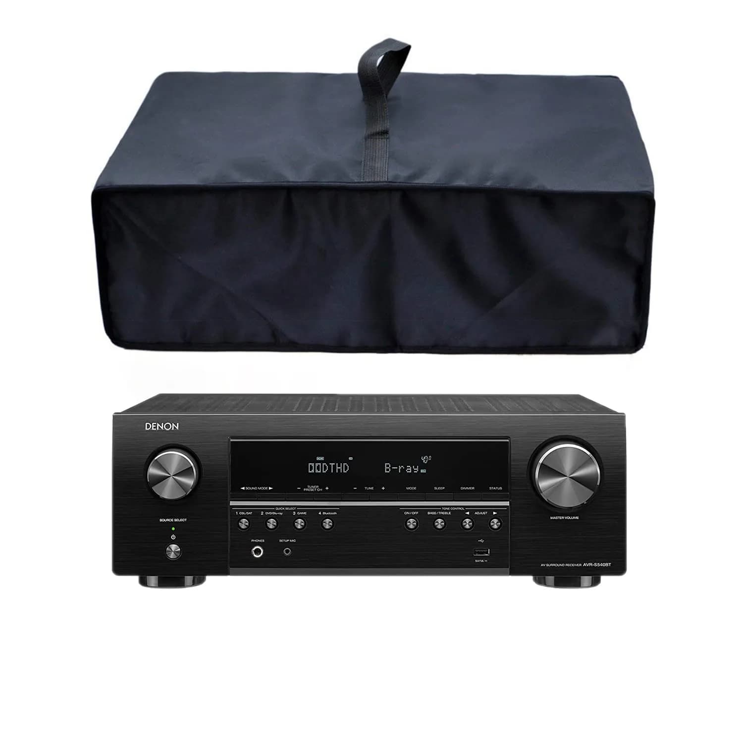 Y8HM Nylon Fabric Dust Cover for Denon AVR-S540BT Receiver / Sony STRDH190/STRDH590/STRDH790 Receiver, Black — Black