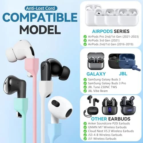 Mooyavia Ultra Strong Magnetic Anti-Lost Strap for AirPods Pro - 5 Color | Magnetic Silicone Neck Lanyard thumbnail 2